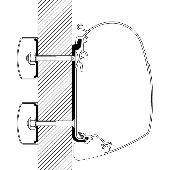 Flat-Adapter für Thule Omnistor Serien 5 und 8, Länge 4,5 m